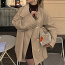 Design Mid-length Trench Coat Loose Flattering Cardigan