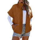 Casual Pocket Zipper Diamond Lattice Warm Jacket