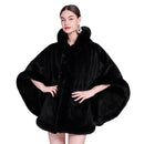 Shawl Outer Match Cloak Fleece-lined Thickened Imitation Fur Collar Cape And Shawl Coat