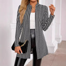 Spring And Autumn Two Seasons Women's Printed Coat Round Neck Small Suit