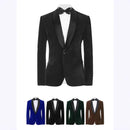 Men's Velvet Blazer With Shawl Collar Wedding Prom Single Button Dress