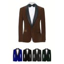 Men's Velvet Blazer With Shawl Collar Wedding Prom Single Button Dress