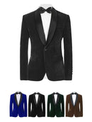 Men's Velvet Blazer With Shawl Collar Wedding Prom Single Button Dress