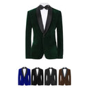 Men's Velvet Blazer With Shawl Collar Wedding Prom Single Button Dress
