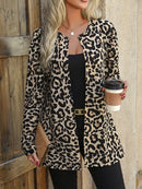 Spring And Autumn Two Seasons Women's Printed Coat Round Neck Small Suit