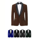 Men's Velvet Blazer With Shawl Collar Wedding Prom Single Button Dress