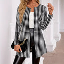 Spring And Autumn Two Seasons Women's Printed Coat Round Neck Small Suit